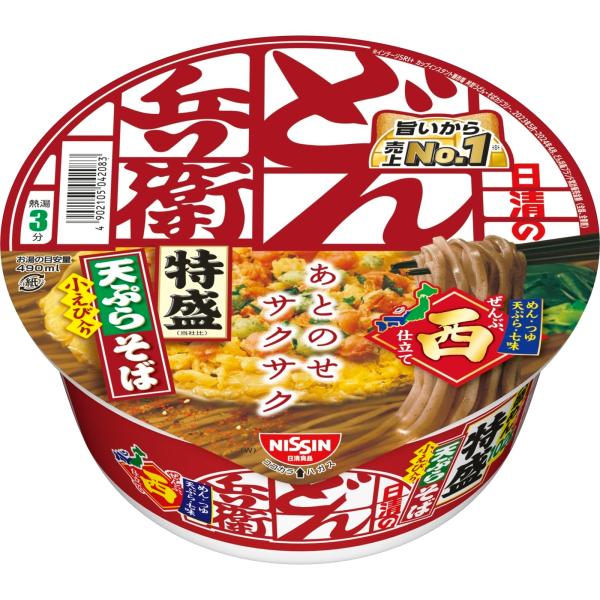 どん兵衛 特盛天ぷらそば (西) 日清食品 カップ麺 142g×12個