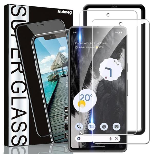 Nutmeg2枚入りGoogle Pixel 7a 用の ガラスフィルム ガイド枠付き Google...