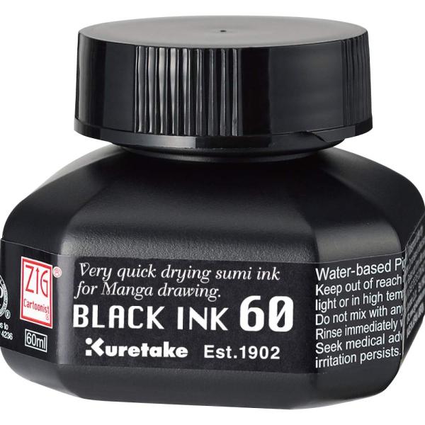 Zig 呉竹 漫画インク ZIGCARTOONISTBLACKINK6060mlCNCE104-6