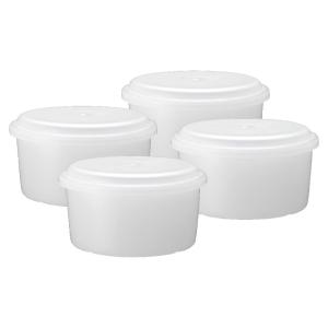 ドウシシャ 製氷カップ Mサイズ 4個セット かき氷器用 カップ本体直径約9.6cm × 高さ5.4cm（製氷直径 約8.6cm） ホワイト