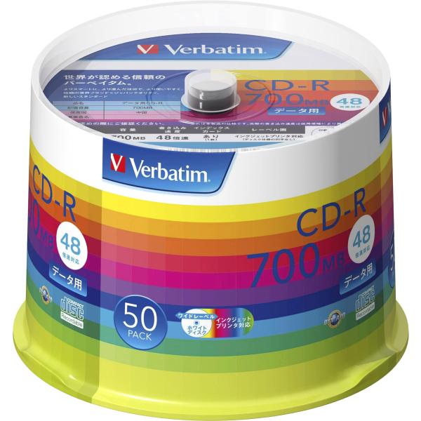 バーベイタムジャパン(Verbatim Japan) 1回記録用 CD-R 700MB 50枚 ホワ...
