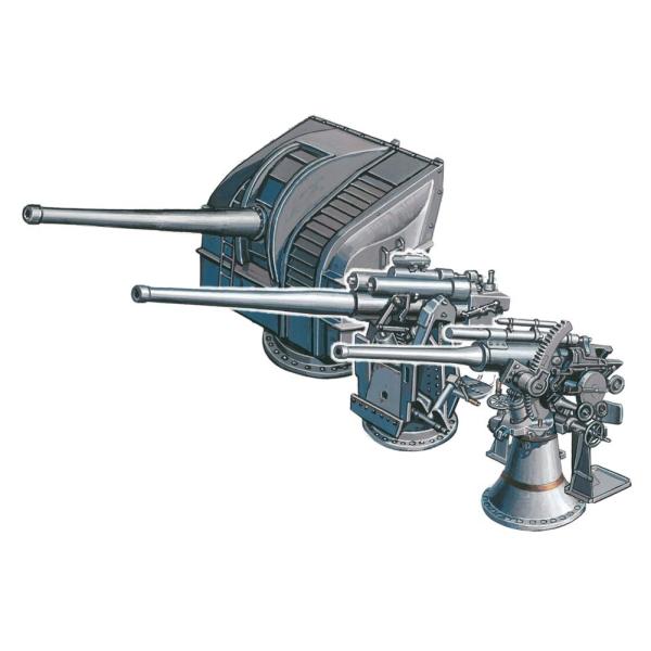 ファインモールド 1/700 ナノ・ドレッドシリーズ 日本海軍 12cm単装高角砲＆8cm単装高角砲...