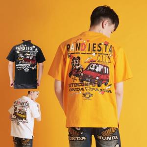 ホンダ Honda パンディエスタ PANDIESTA コラボ Tシャツ パンダ CITY&MOTOCOMPO 和柄 523504｜ジーンズプラザ摩耶葛西店