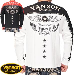 VANSON バンソン ロング Tシャツ メンズ ロンT スターウイングNVLT-2308｜ジーンズプラザ摩耶葛西店