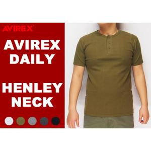 AVIREX[アヴィレックス] デイリー 無地 半袖 ヘンリーネック Tシャツ/6143504
