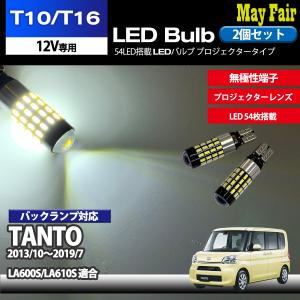 タント LA600S LA610S 適合 T10 T16 LED バルブ  バックランプ  ホワイト 54連 54LED 2個セット 12V専用 ダイハツ DAIHATSU｜mayfair2020