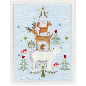 クロスステッチ 刺繍キット Snowy Stack 日本語解説付き クリスマスの商品画像