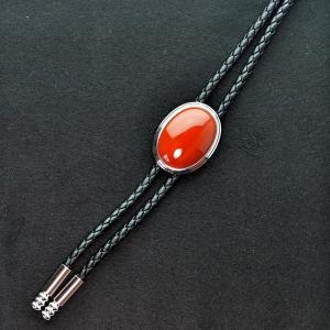 パワーストーン　ループタイ（カーネリアン　レッドアゲート）　クールビズ　サマーコーデ　プレゼント　SWANK　ネクタイ