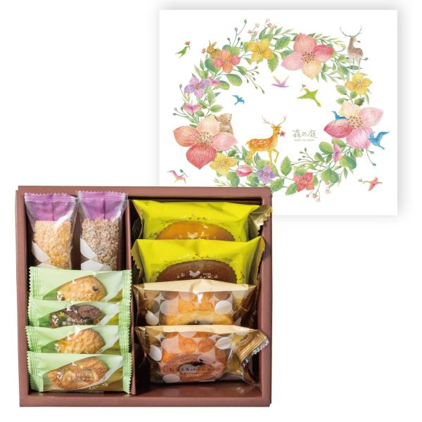 森の庭 森の焼き菓子 フラワーリース 10個 送料無料 香典返し お菓子 2500円 法事のお返し ...