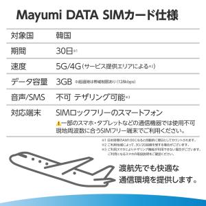 韓国SIMカード 3GB/30日間有効 データ...の詳細画像1