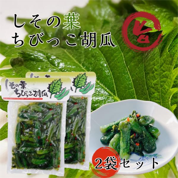 しその葉 ちびっこ胡瓜 2袋セット きゅうり 胡瓜 キュウリ ちびきゅう 紫蘇 しそ ご飯のお供 惣...