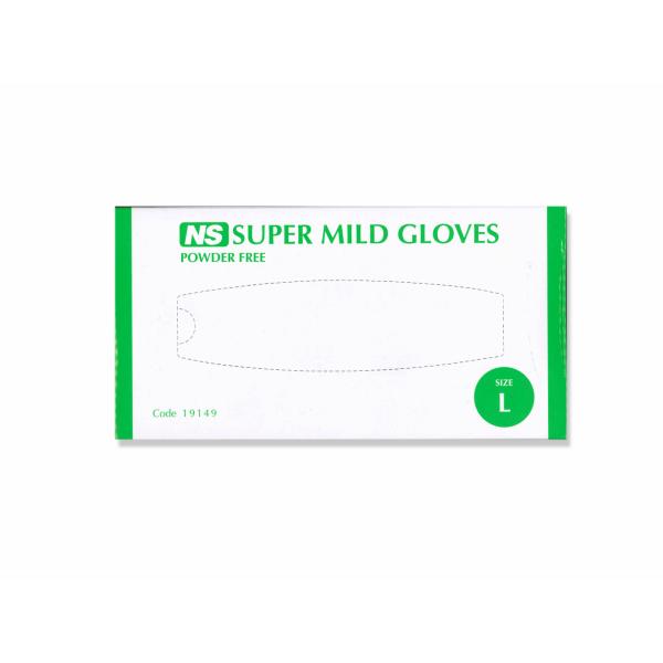 【箱つぶれ】　日昭産業　NSスーパーマイルドグローブ　パウダーフリー　Lサイズ　100枚入