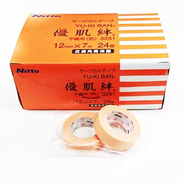【バラ販売】ニトムズ　Nitto　優肌絆　不織布(肌)　3251　12mm×7m　1巻入　A