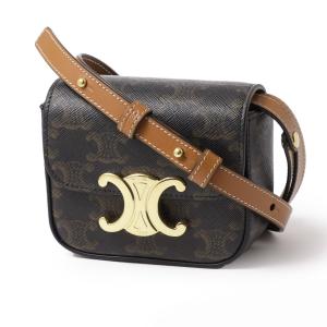 CELINE 極 美品 袋 ミラー付き セリーヌ ヴィンテージ 馬車金具 カーフ