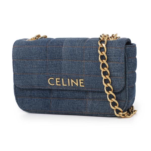 セリーヌ CELINE ショルダーバッグ CHAIN SHOULDER BAG ブルー レディース ...