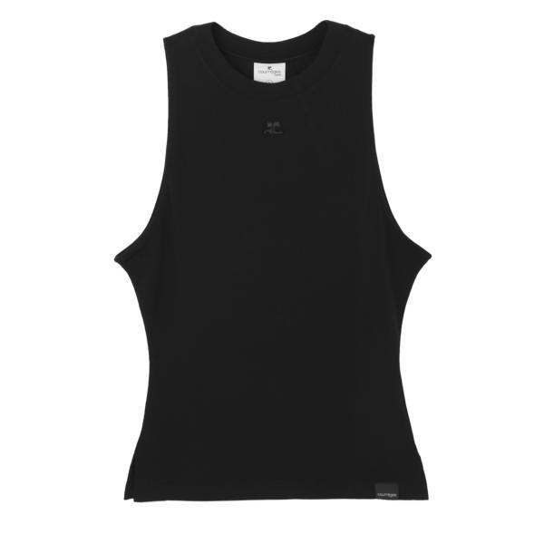クレージュ courreges タンクトップ WAISTED TANK TOP ブラック レディース...