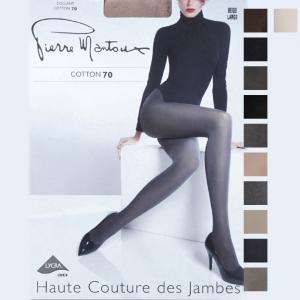 【ネコポス対応(2点まで)】ピエールマントゥー Pierre Mantoux コットンタイツ COTTON 70 コットン70デニール レディース 17020-5024｜mb-y