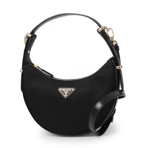 プラダ PRADA ショルダーバッグ 2WAY ARQUE RE-NYLON LEATHER SHOULDER BAG ホーボーバッグ ブラック レディース 1bc194-r789-f0002｜mb-y