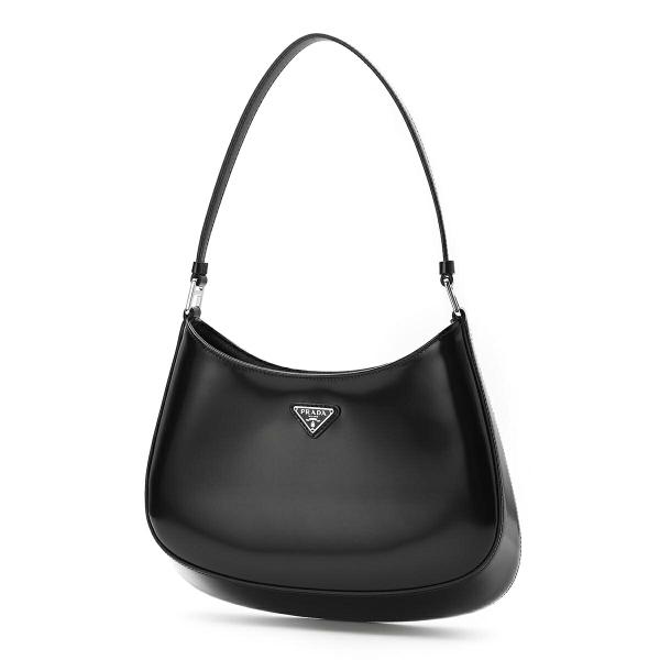 プラダ PRADA ショルダーバッグ CLEO クレオ SPAZZOLATO ホーボーバッグ ブラッ...