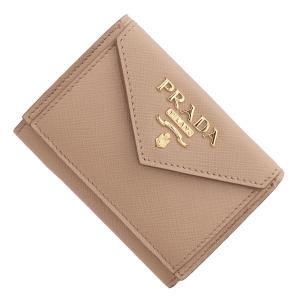 プラダ PRADA 3つ折り財布 小銭入れ付き SAFFIANO METAL ベージュ レディース 1mh021-qwa-f0236｜mb-y