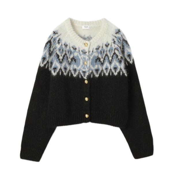 セリーヌ CELINE クルーネック カーディガン CARDIGAN ブルー レディース 2ae6r...