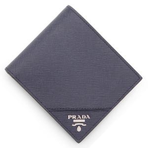 プラダ PRADA 2つ折り財布 SAFFIANO METAL ブルー メンズ 2mo513-qme-f0216｜mb-y