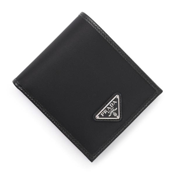 プラダ PRADA 2つ折り財布 小銭入れ付き ブラック メンズ 2mo738-2dmh-f0002