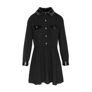 セリーヌ CELINE ミニワンピース MINI ROBE PENSIONNAIRE ブラック レディース 2r25k-865c-38no｜mb-y