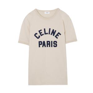 セリーヌ CELINE クルーネックTシャツ T-SHIRT 70'S CELINE PARIS ベージュ レディース 2x29h-671q-03do｜mb-y