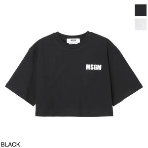 エムエスジーエム MSGM クルーネックTシャツ クロップドTシャツ レディース 3441mdm105-237002-99｜mb-y