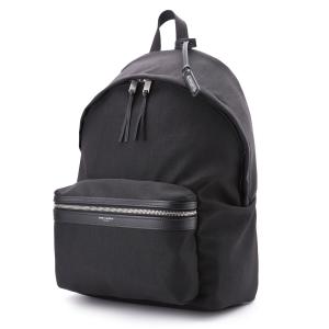 サンローラン SAINT LAURENT バックパック CITY BACKPACK IN NYLON CANVAS AND LEATHER リュックサック ブラック メンズ 534967-giv3f-1000｜mb-y