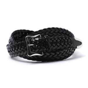 ジェイ&amp;エム デヴィッドソン J&amp;M DAVIDSON 編み込みベルト ブラック メンズ レディース 57301-5001-9990-black
