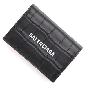 バレンシアガ BALENCIAGA 3つ折り財布 小銭入れ付き CASH MINI WALLET ブラック メンズ 594312-1rop3-1000