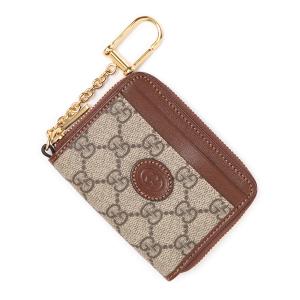 グッチ GUCCI キーフック付き ジップウォレット GG Supreme ブラウン メンズ 700691-92tcg-8563｜mb-y