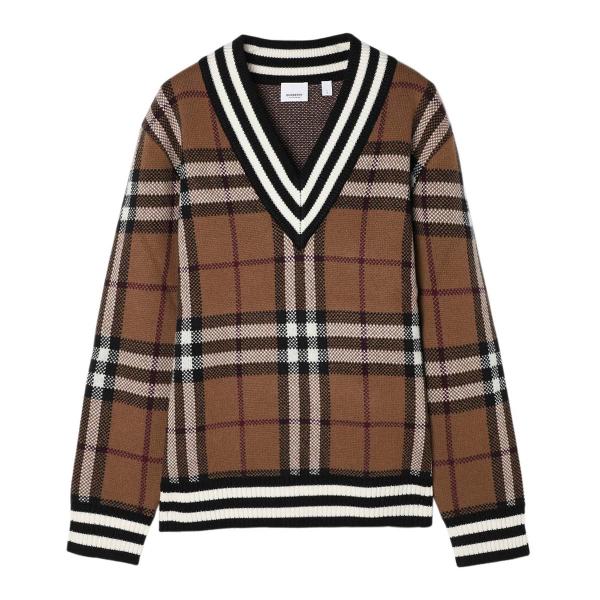 バーバリー BURBERRY Vネックニット ブラウン メンズ 8048135-birchbrown