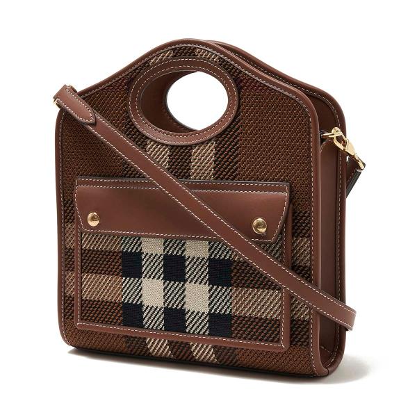 バーバリー BURBERRY トートバッグ 2WAY POCKET BAG ショルダーバッグ ブラウ...