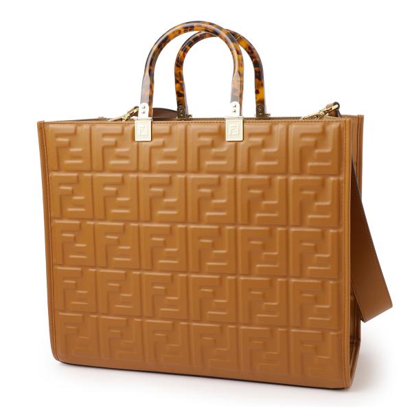 フェンディ FENDI トートバッグ 2WAY FENDI SUNSHINE MEDIUM ブラウン...