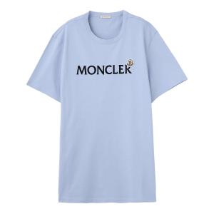 モンクレール MONCLER クルーネック Tシャツ ブルー メンズ 8c00022-8390t-711｜mb-y
