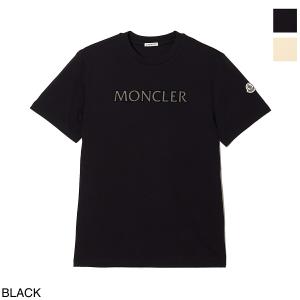 モンクレール Tシャツ MONCLER クルーネック 半袖 メンズ プリント ブラック アイボリー 8c00075-89b8u-999