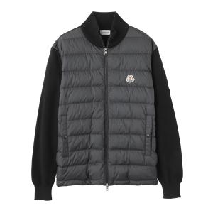 MONCLER（モンクレール） ダウン切り替え ジップアップニット ブラック