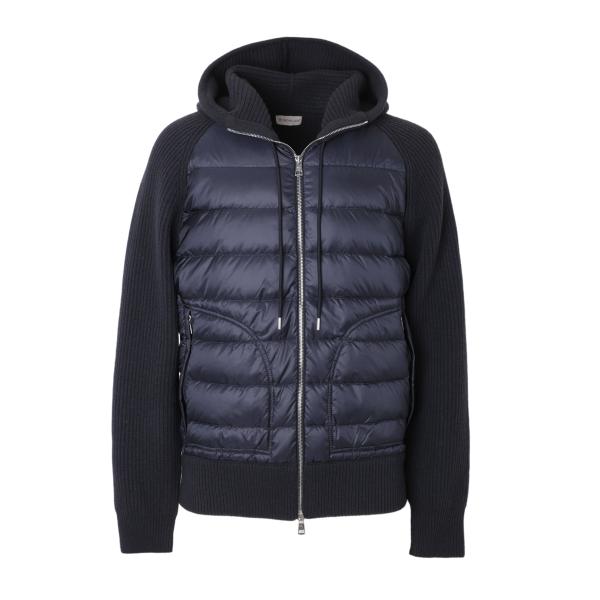 モンクレール MONCLER ダウン切り替え ジップアップ カーディガン ブルー メンズ 9b000...