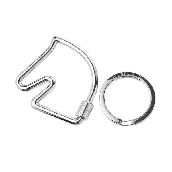 エルメス HERMES キーリング CHEVAL KEY RING シルバー メンズ 9her06-...