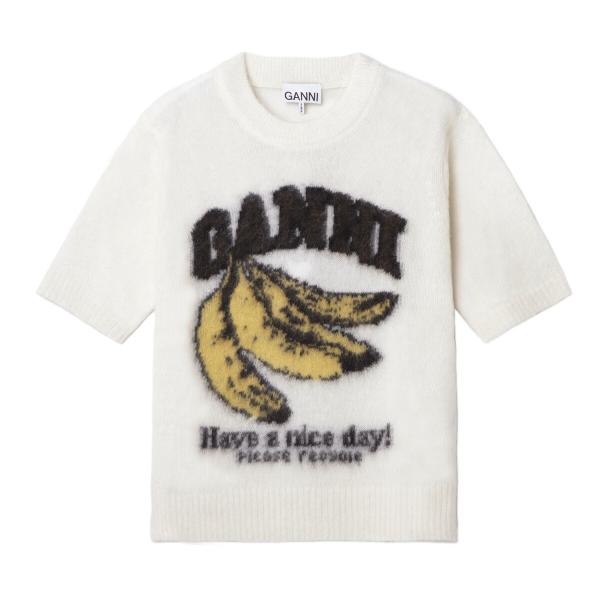 Ganni Ganni BRUSHED ALPACA GRAPHIC T-SHIRT ニット