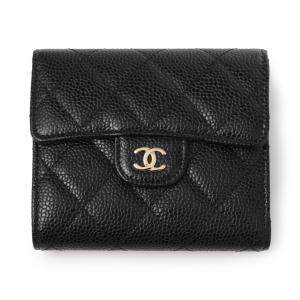 シャネル CHANEL 二つ折り 財布 黒 ブラック シャネル CHANEL 財布 二つ折り マトラッセ 黒 ブラック 小物