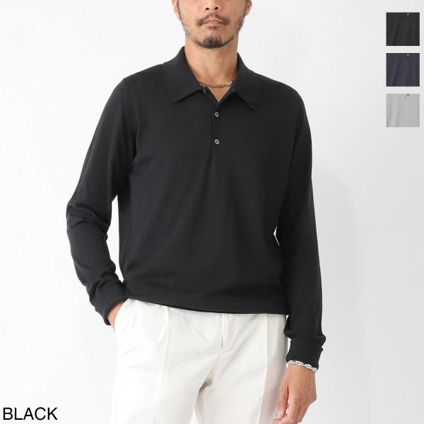 ジョンスメドレー JOHN SMEDLEY 長袖ニットポロシャツ FINCHLEY シーアイランドコ...