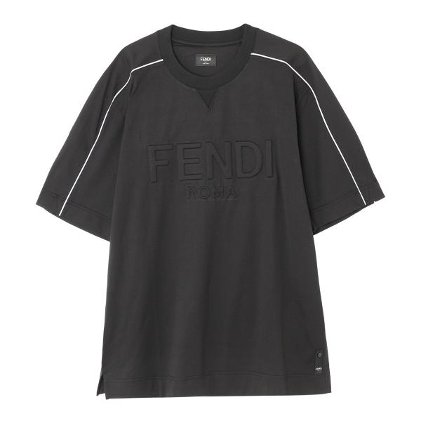 フェンディ FENDI クルーネックTシャツ ブラック メンズ fy1100-ai7f-f0qa1