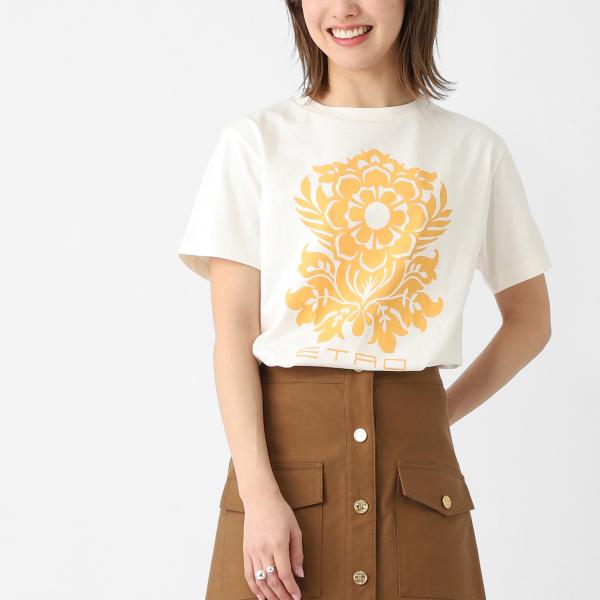 エトロ ETRO クルーネックTシャツ プリントロゴ ペイズリー柄 KIDS キッズ ガールズ ホワ...