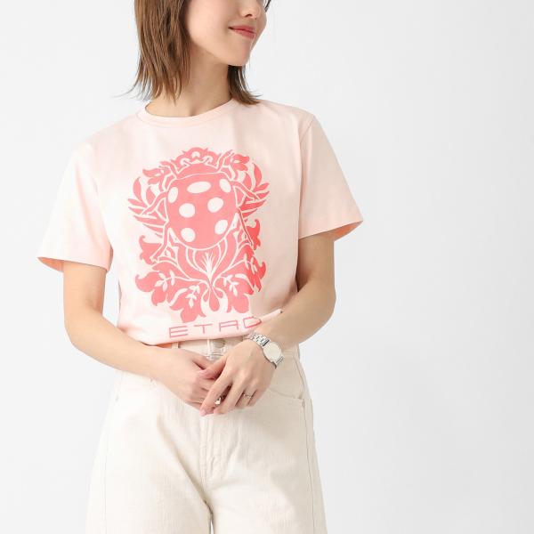 エトロ ETRO クルーネックTシャツ プリントロゴ ペイズリー柄 KIDS キッズ ガールズ ピン...