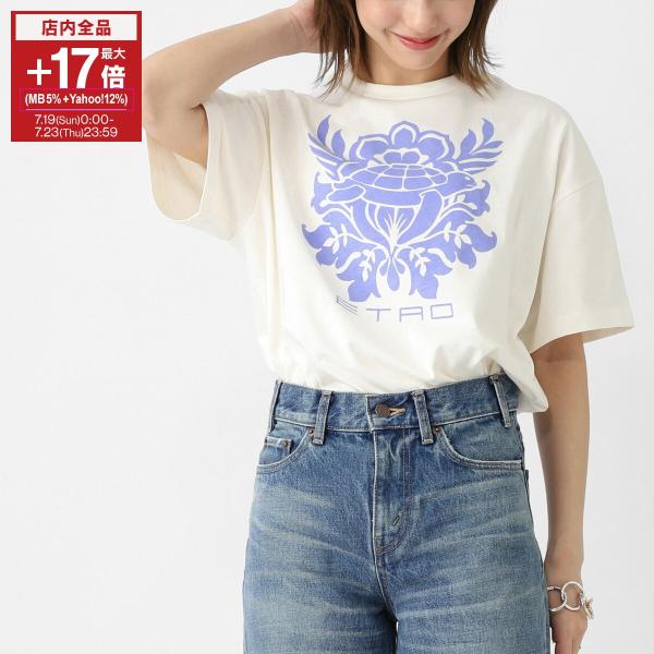 エトロ ETRO クルーネックTシャツ プリントロゴ ペイズリー柄 KIDS キッズ ガールズ ホワ...