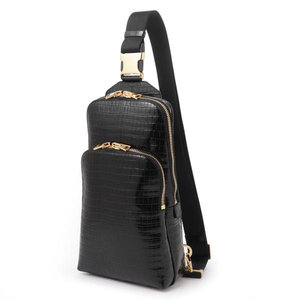 トムフォード TOM FORD スリングバッグ クロスボディバッグ ブラック メンズ h0420-l...